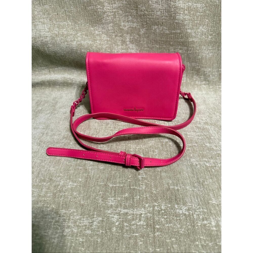 Nanette Lepore Women's Flap Vegan Leather Crossbody Mini Bag Pink Small